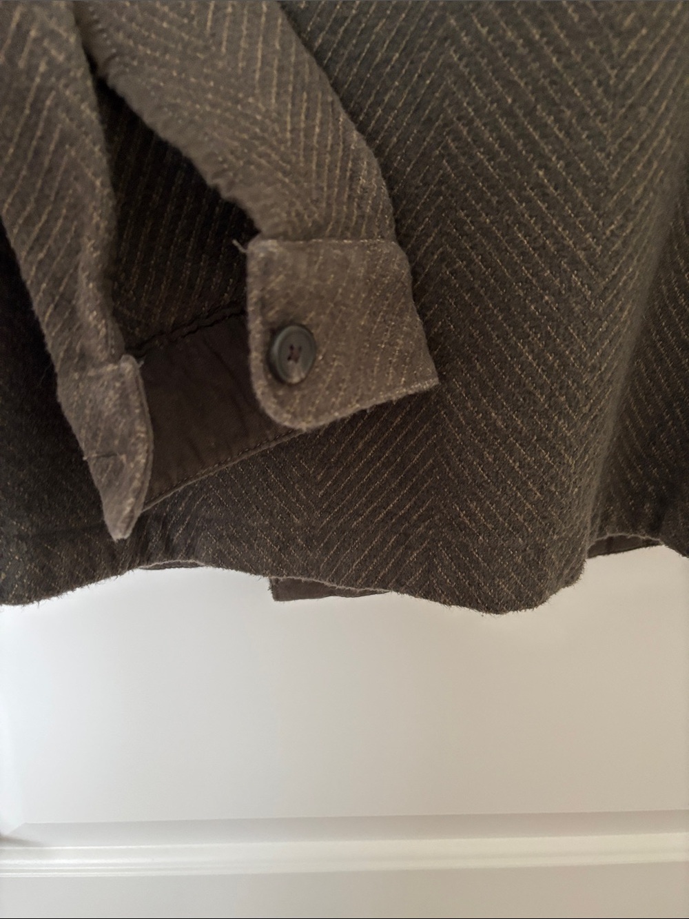 Abercrombie & Fitch Herringbone Cotton Shirt Jacket Men’s M Olive-Brown EUC - Picture 5 of 11
